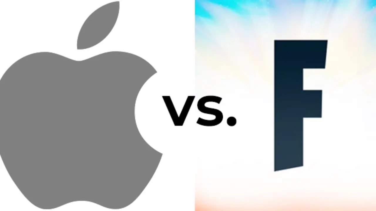 Apple vs. Fortnite. / Logo de Apple en dominio p&uacute;blico, logo de Fortnite @FortniteGame