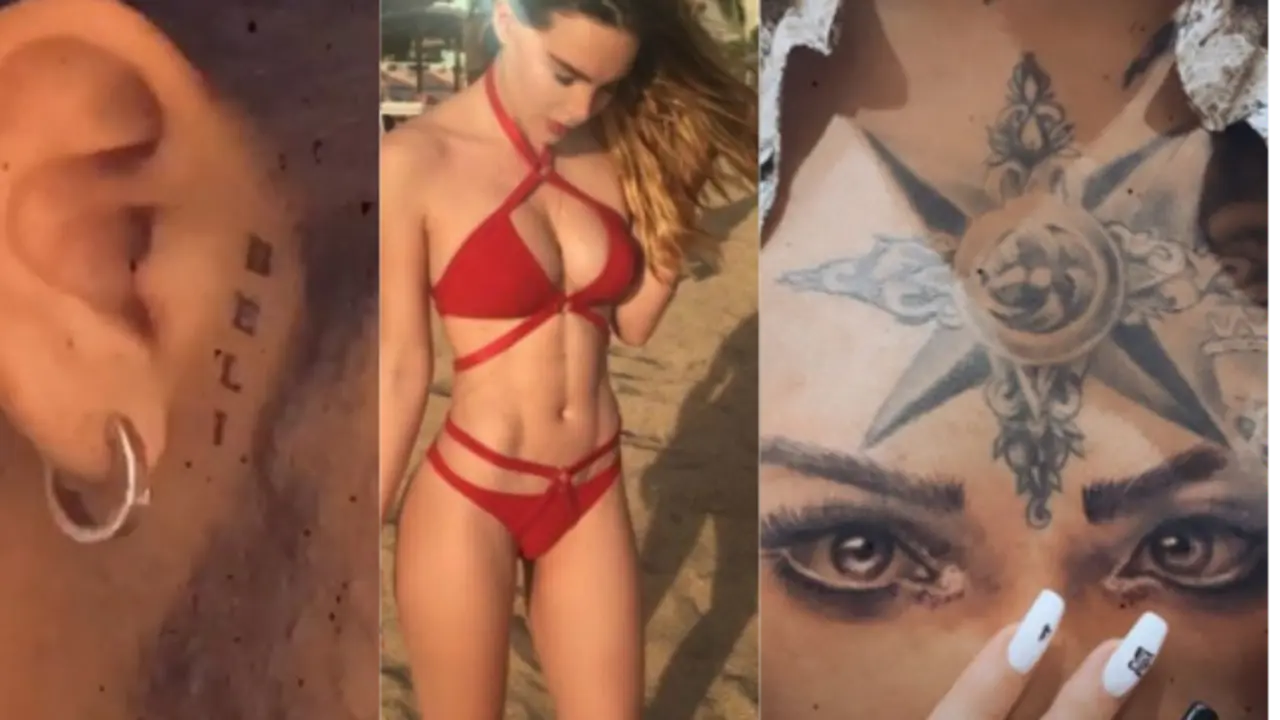 Belinda y los tatuajes de su novio. / Instagram Fotomontaje Erivan Campos
