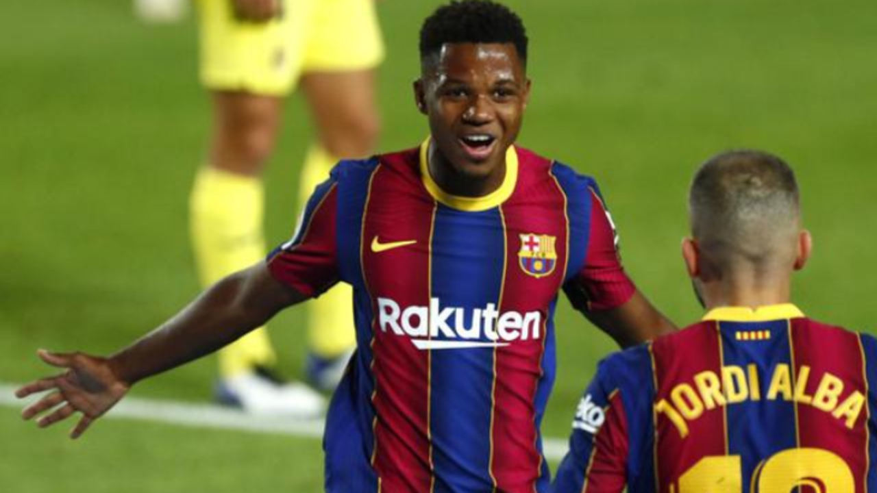 Ansu Fati y Jordi Alba, futbolistas. / RRSS.