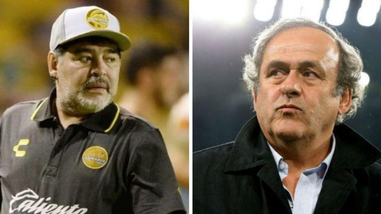 Diego Maradona y Michel Platini, exfutbolistas. / El Desmarque.
