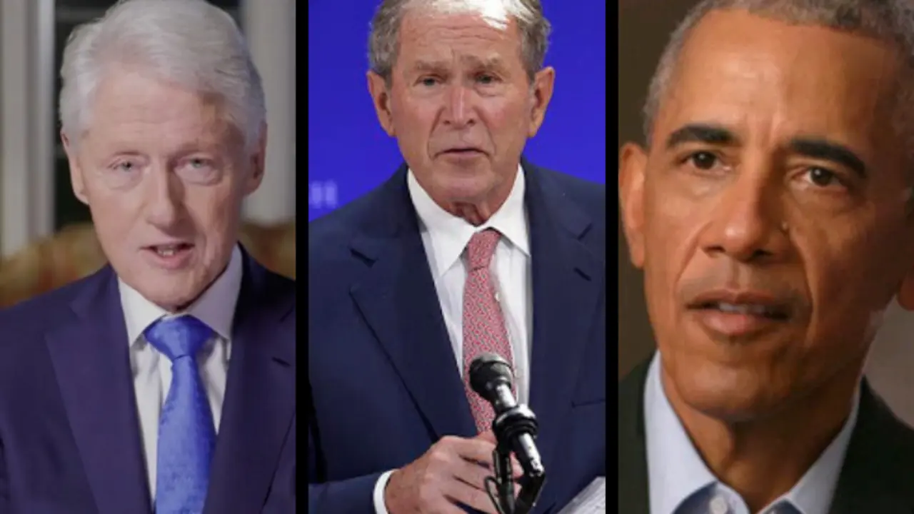 Bill Clinton, George W. Bush y Barack Obama, expresidentes de EE UU. RR SS.