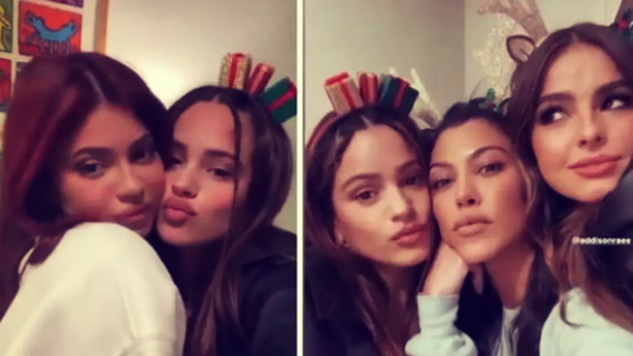 Rosal&iacute;a, Kylie Jenner, Kourtney Kardashian. Instagram.