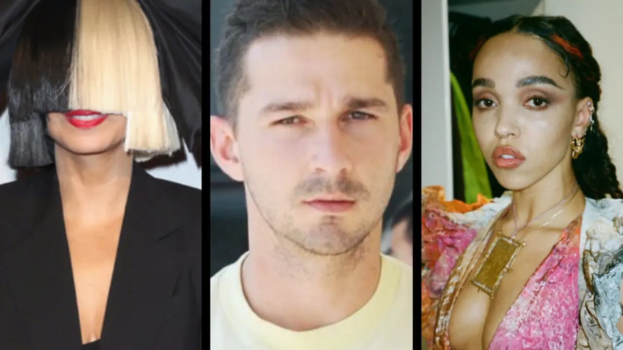 Sia, cantante; Shia LaBeouf, actor; y FKA Twigs, cantante. RR SS.