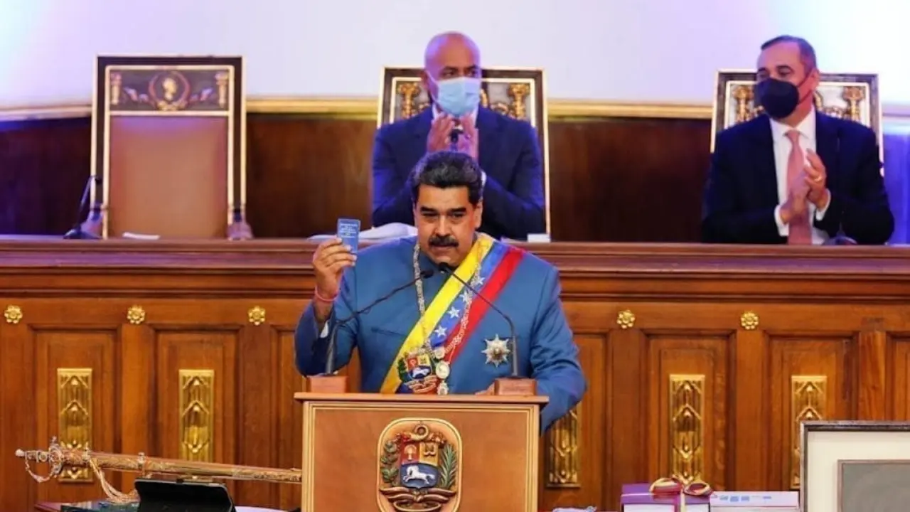 El presidente (de facto) de Venezuela, Nicol&aacute;s Maduro, durante su rendici&oacute;n de cuentas ante el Parlamento este martes. / Prensa Presidencial