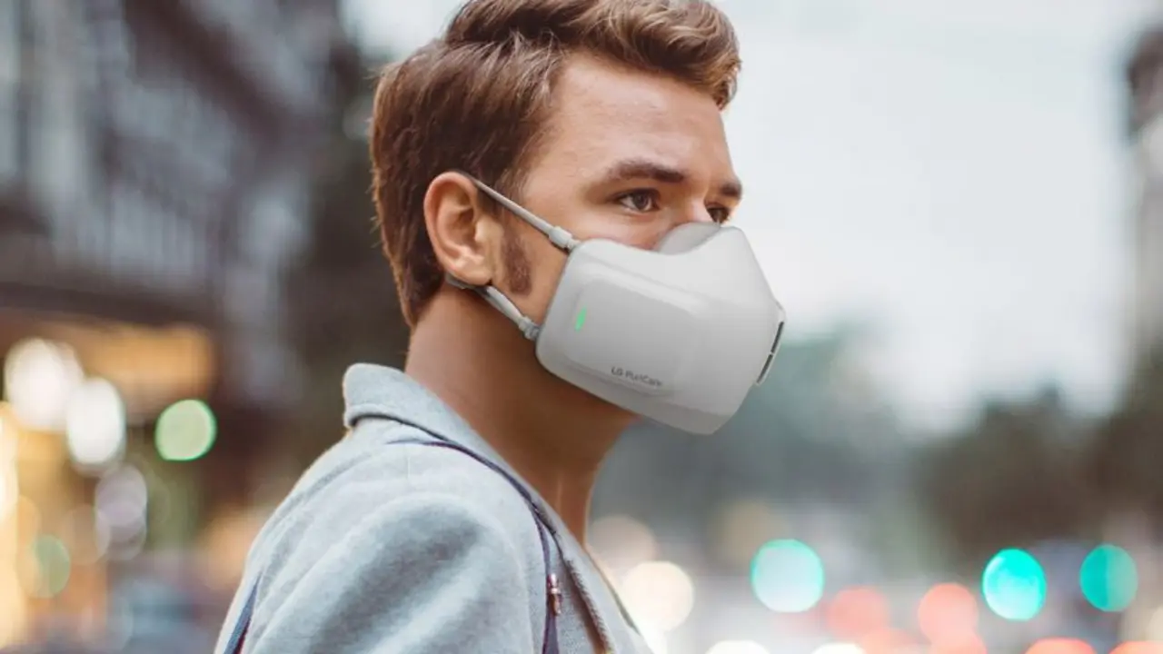 Un ejemplar de la mascarilla inteligente de LG. / lg.com
