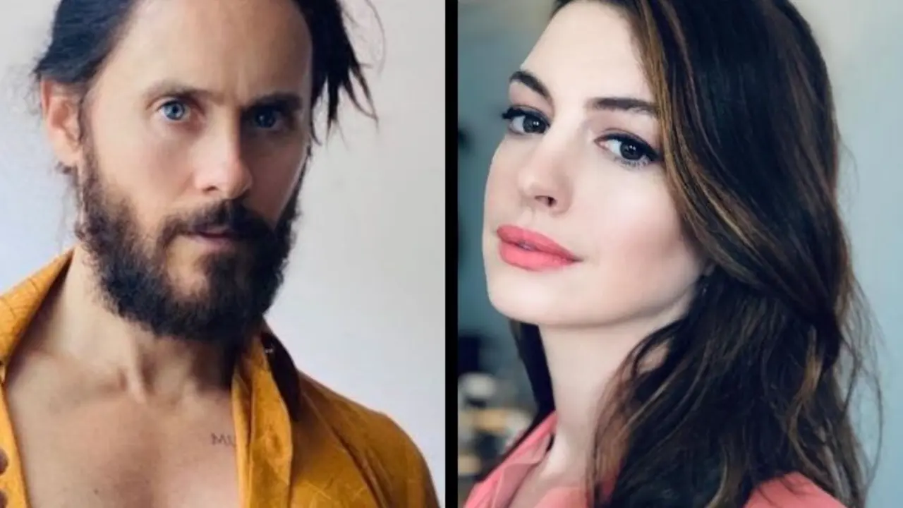 Jared Leto, cantante y actor; y Anne Hathaway, actriz. Instagram.