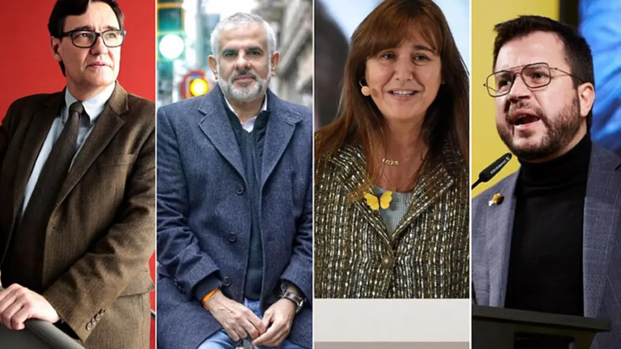 Salvador Illa, Carlos Carrizosa, Laura Borr&agrave;s y Pere Aragon&egrave;s, candidatos en las elecciones catalanas a la Generalitat. / RR SS.