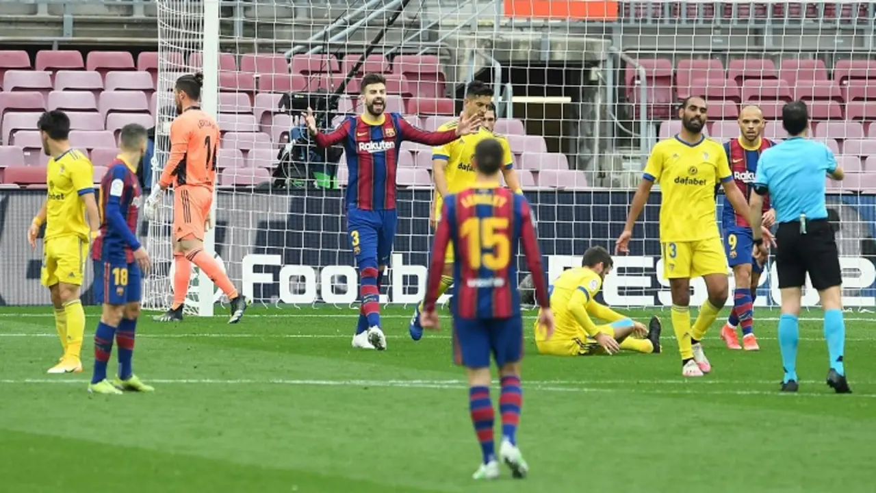 El Bar&ccedil;a no pas&oacute; del empate frente al C&aacute;diz. / Twitter