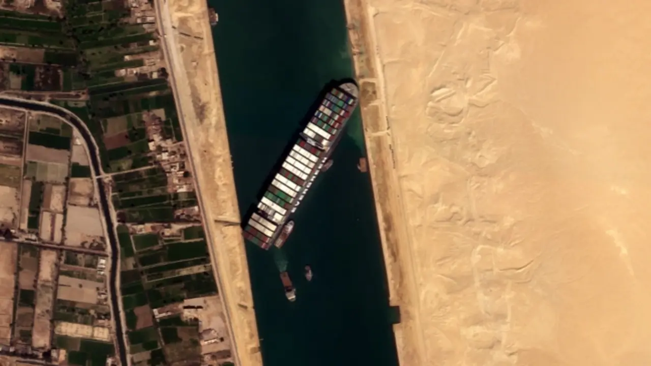 Ever Given, buque encallado en el Canal de Suez. Twitter @Satellogic