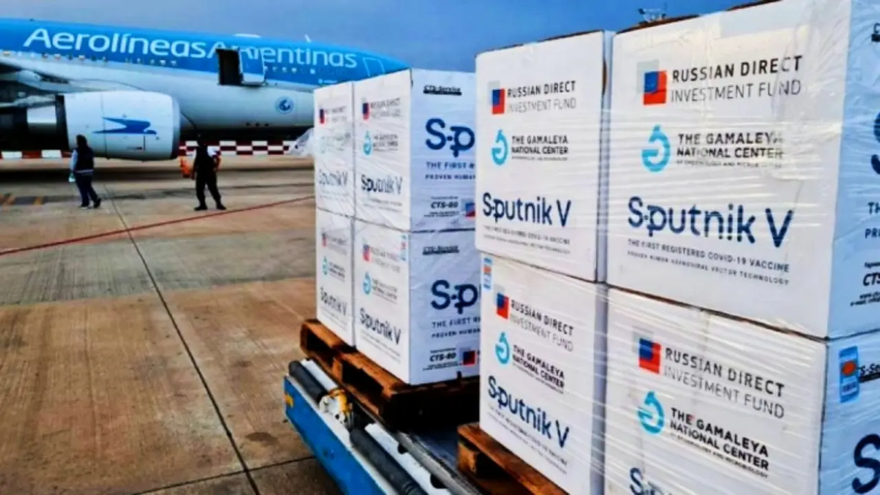 Vacuna rusa llegando a Argentina. Twitter.
