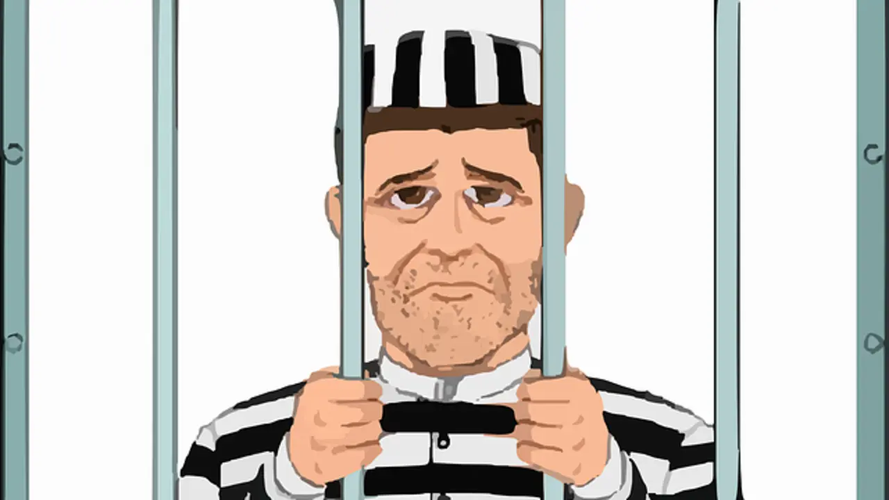 Hombre cumpliendo condena penitenciaria./ Clker Free Vector Images en Pixabay.