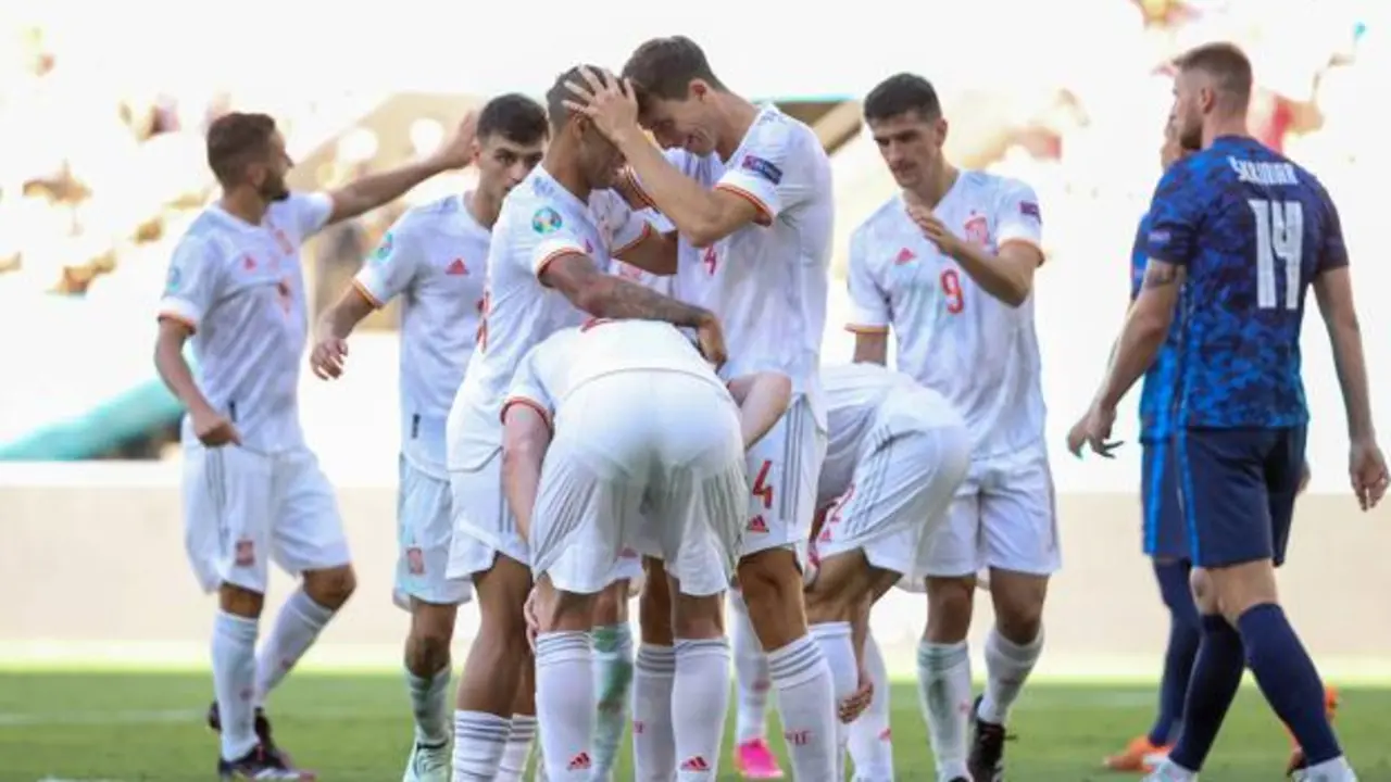 Espa&ntilde;a celebra ante Croacia. RR.SS
