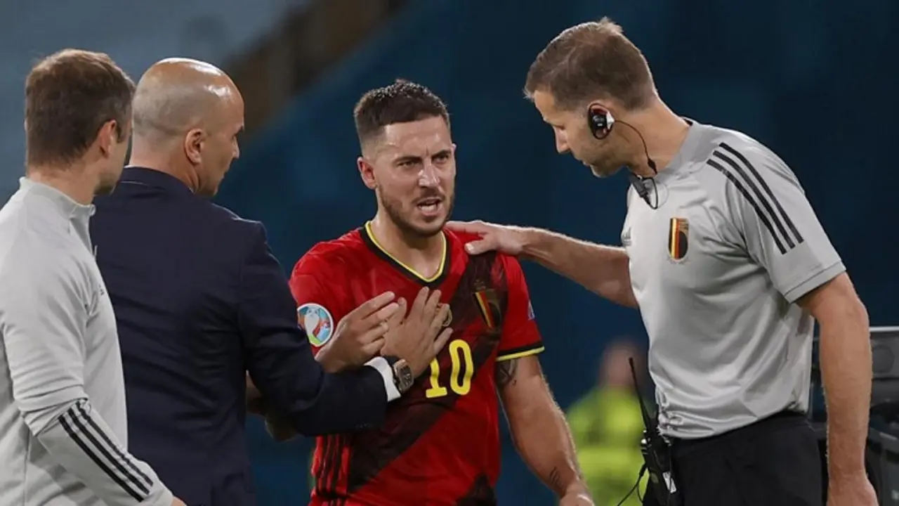 Eden Hazard, sale con molestias del duelo ante Portugal. mundodeportivo.com