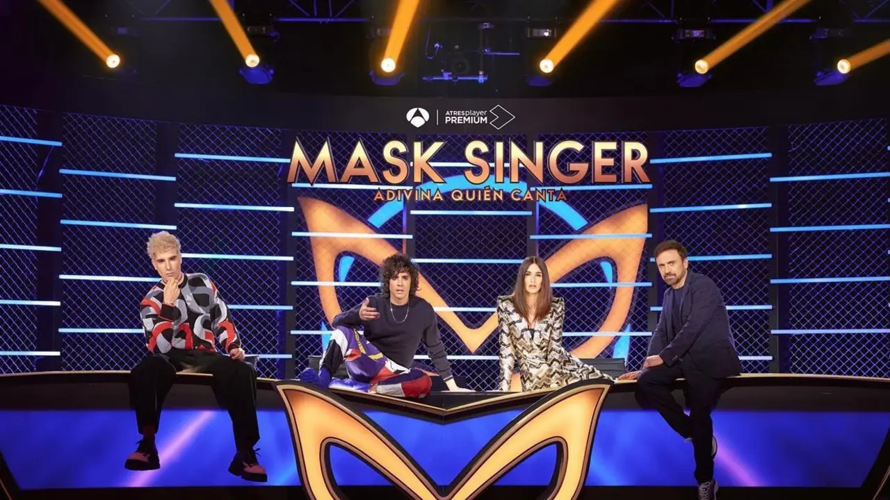 Javier Calvo, Javier Ambrossi, Paz Vega y Jose Mota en Mask Singer / IG @soyambrossi