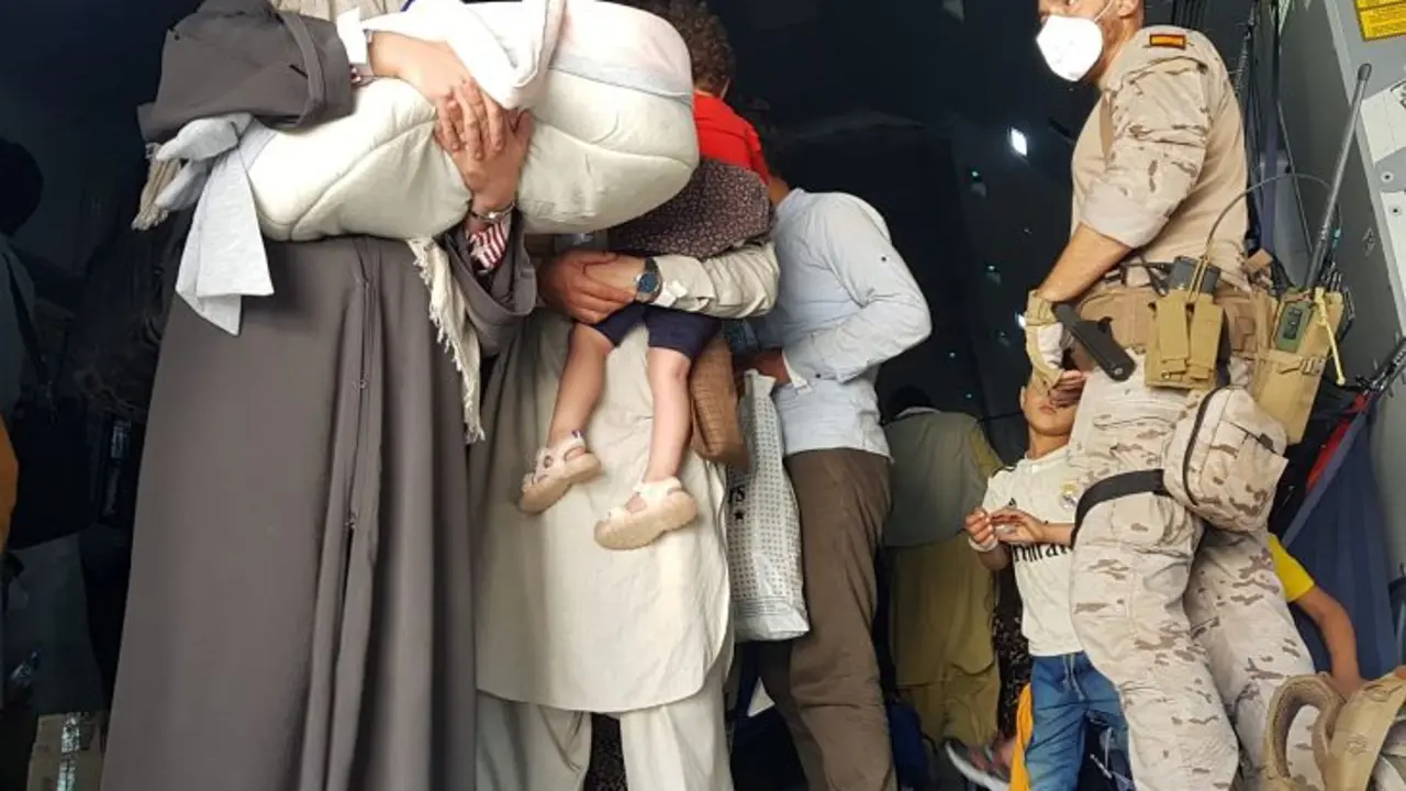 La llegada de Afganos a Espa&ntilde;a desde Kabul. /Estado Mayor de Defensa