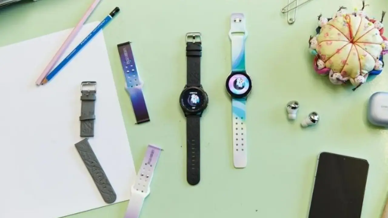 Galaxy Watch 4 con nuevas correas de reloj hechas de piel de manzana. / Samsung.