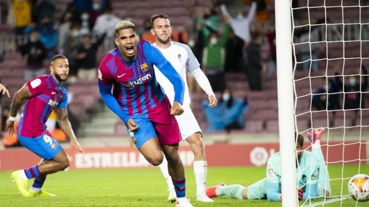 Ronald Ara&uacute;jo, tras conseguir el gol del empate. / fcbarcelona.es