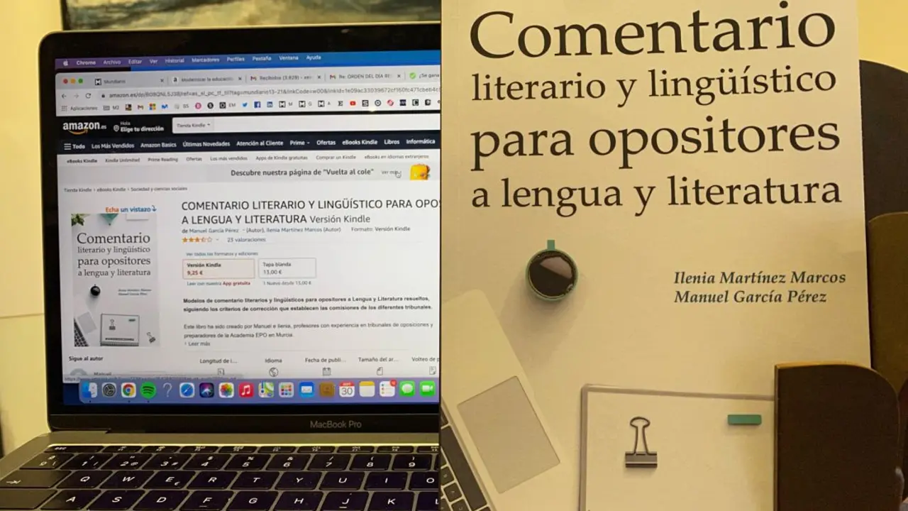 Portada del libro Comentario literario y lingüístico para opositores a lengua y literatura, Manuel García Pérez e Ilenia Martínez Marcos. / Mundiediciones