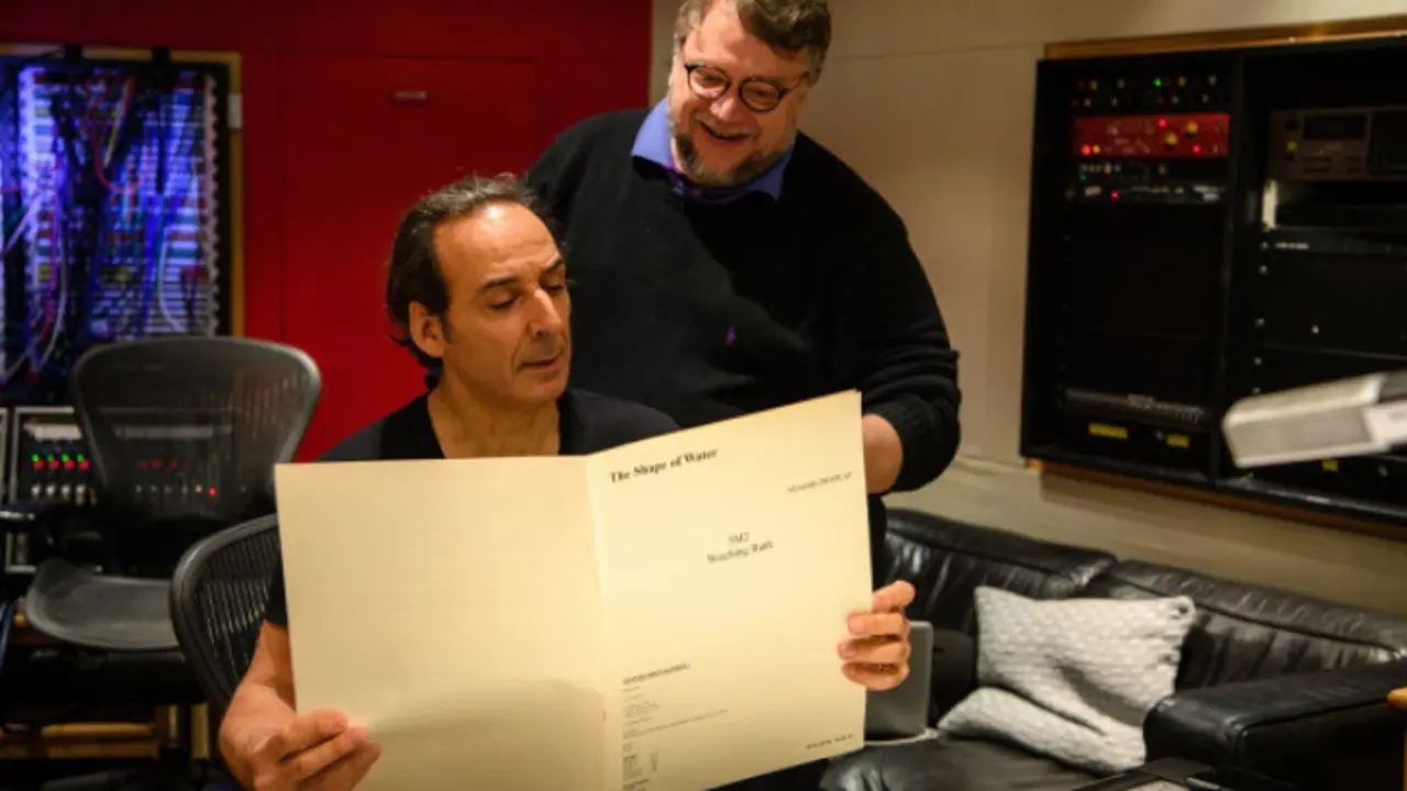 El compositor Alexandre Desplat y el director  Guillermo Del Toro. / AsturScore.