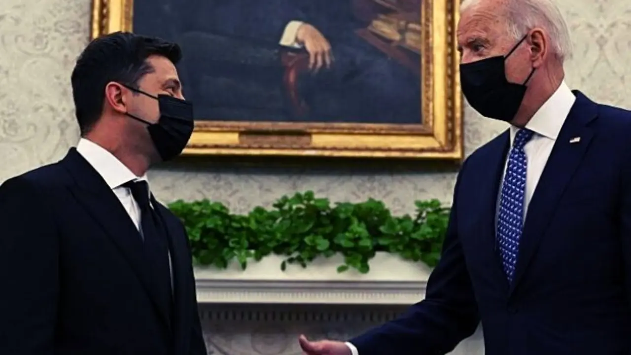Volod&iacute;mir Zelenski, presidente de Ucrania; y Joe Biden, presidente de EE UU. / @ZelenskyyUa.
