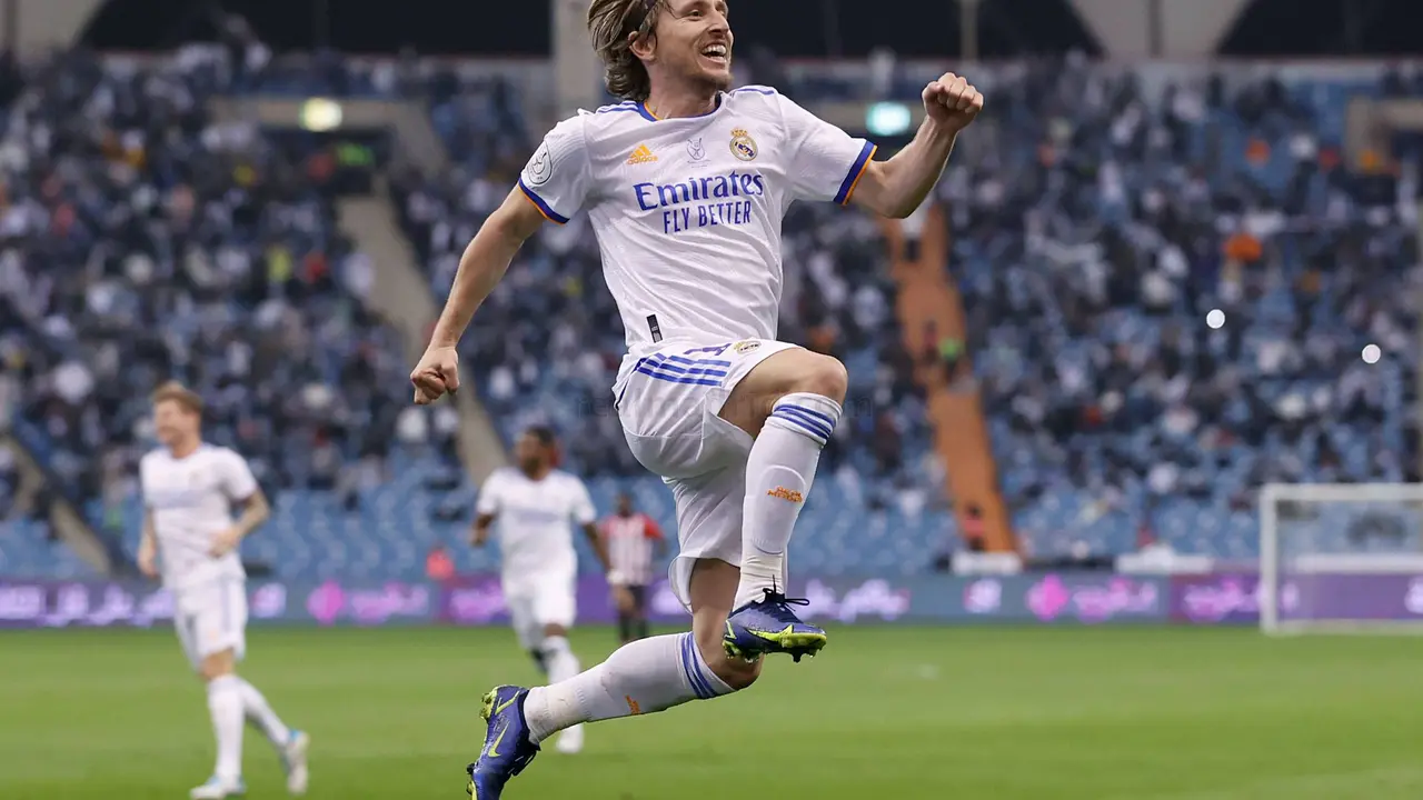 Luka Modric celebra. realmadrid.com