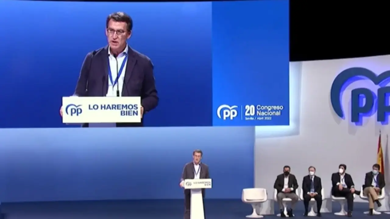 Primer discurso de Feij&oacute;o en el XX Congreso del PP. Twitter @populares
