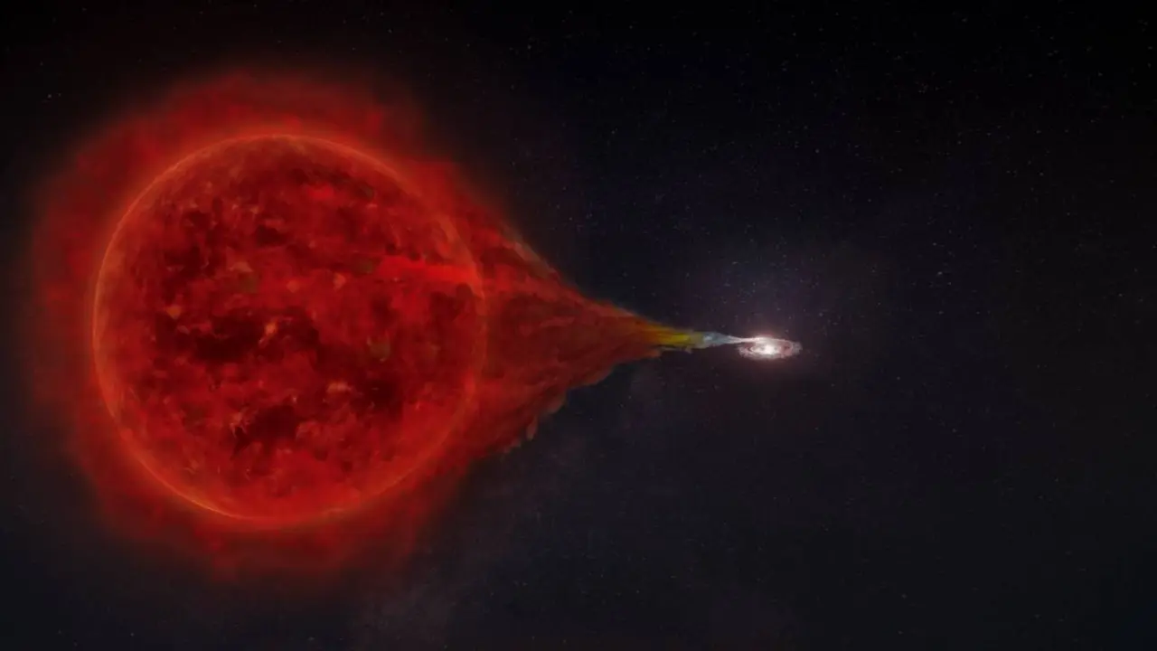 RS Ophiuchi, sistema estelar binaria de estrellas que forman una nova cada 15 a&ntilde;os. / SINC