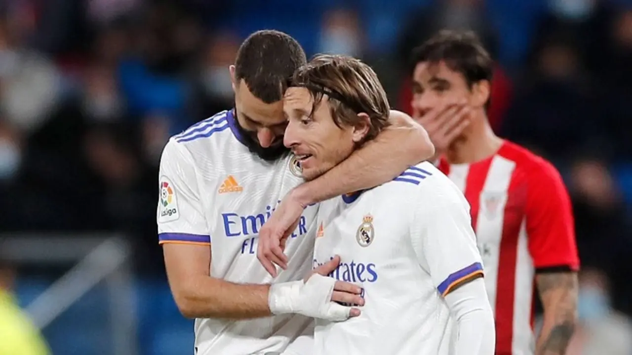 Karin Benzema y Luka Modric, jugadores del Real Madrid. realmadrid