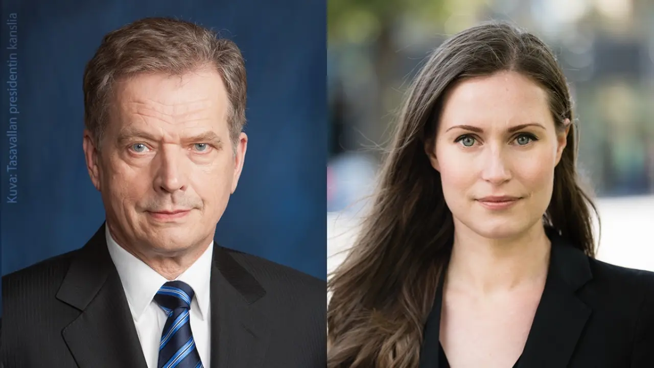 El presidente y la primera ministra de Finlandia, Sauli Niinisto y Sanna Marin.