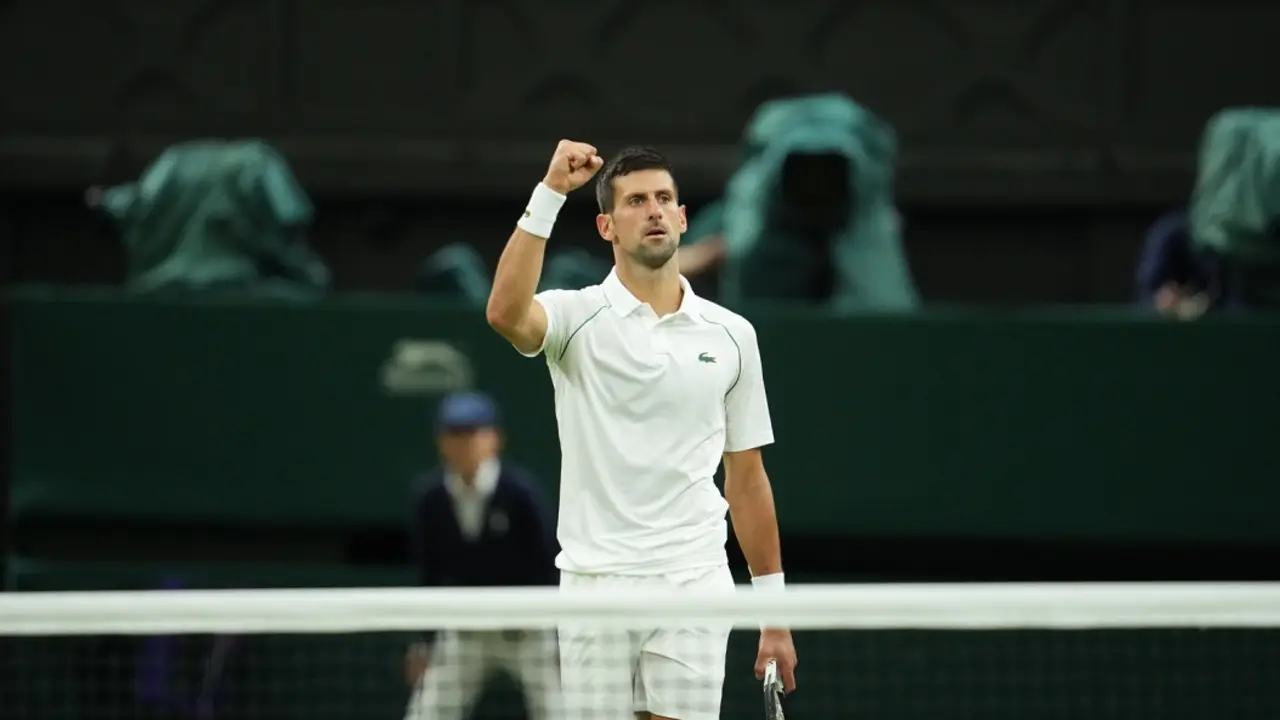 Novak Djokovic celebra su pase a cuartos de final. @Wimbledon