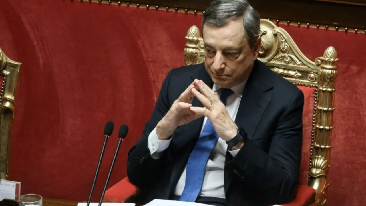 Mario Draghi en el Senado italiano. / RR.SS