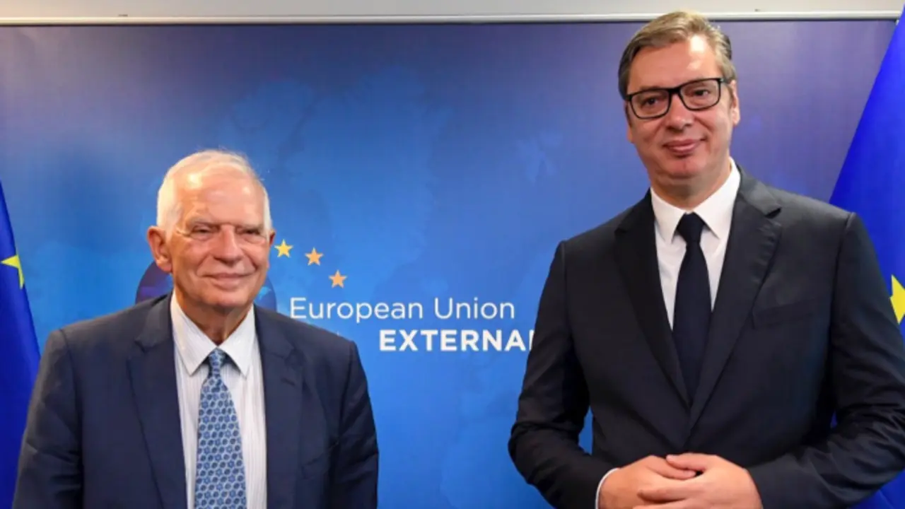 Josep Borrell y Aleksandar Vuvic, presidente de Serbia. / @JosepBorrellF