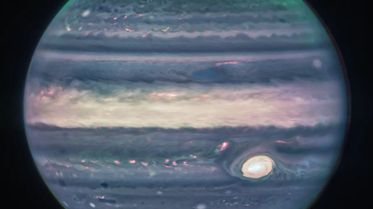 Imagen de J&uacute;piter con NIRCAM del Telescopio James Webb. / NASA