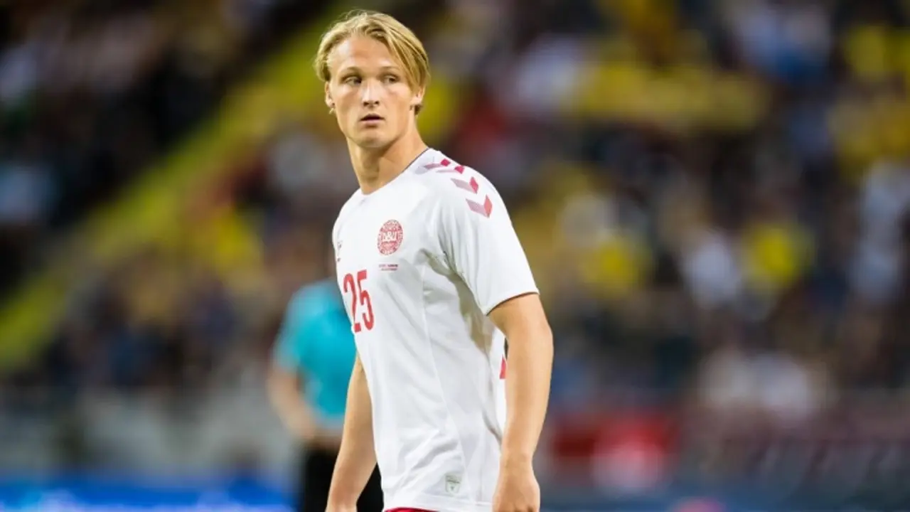 Kasper Dolberg, delantero dan&eacute;s que llegar&aacute; cedido al Sevilla. / Transfermarkt