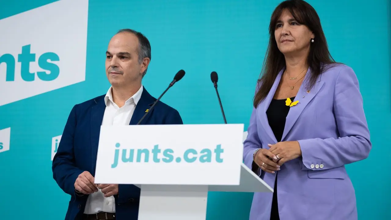 Jordi Turull, secretario general de Junts y Laura Borr&agrave;s, presidenta. / JuntsxCat