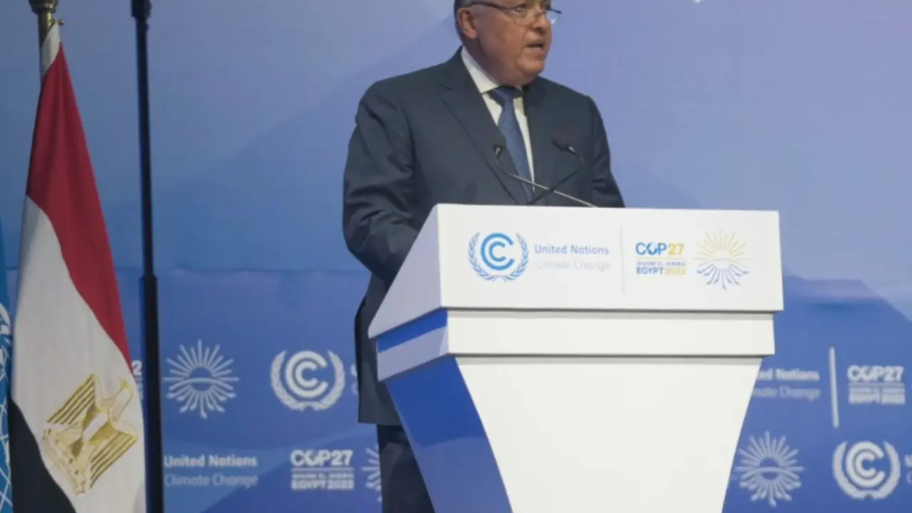 Sameh Shoukry, ministro de Exteriores de Egipto y presidente de la COP27. / COP27