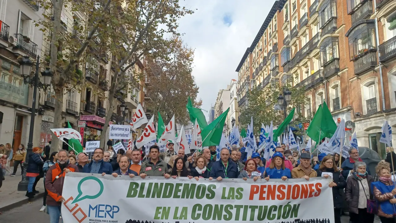 MERP. La calle exige blindar las pensiones en la Constituci&oacute;n. / RR SS.