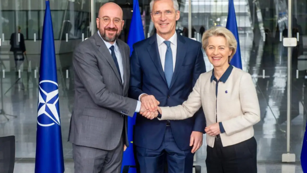 Charles Michel, Jens Stoltenberg y Ursula von der Leyen. / @jensstoltenberg
