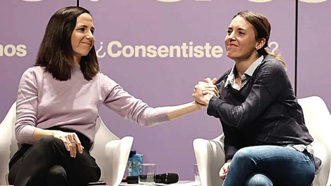 Irene Montero, ministra de Igualdad; e Ione Belarra, secretaria general de Podemos y ministra de Derechos Sociales. / RR SS.