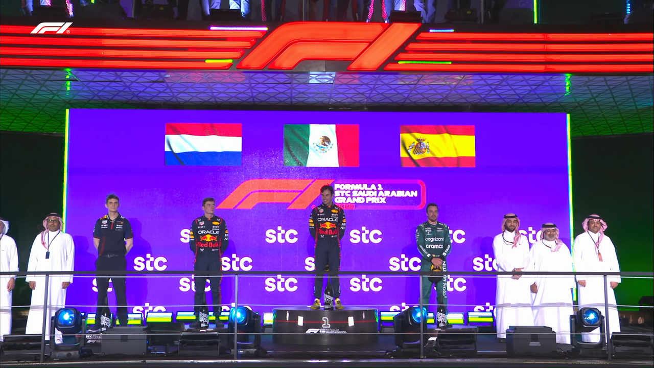 Podio GP Arabia Saud&iacute;. / @F1
