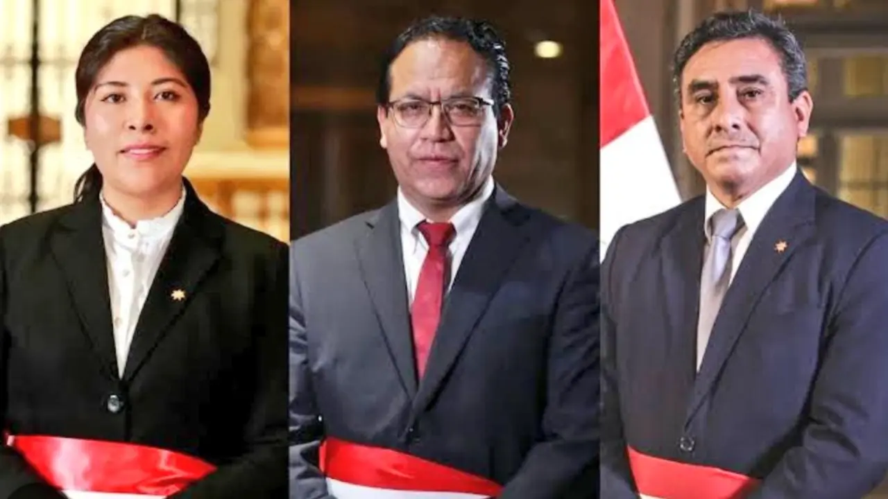 Betsy Ch&aacute;vez, Willy Huerta y Roberto S&aacute;nchez, exministros del Per&uacute;. / RR.SS.