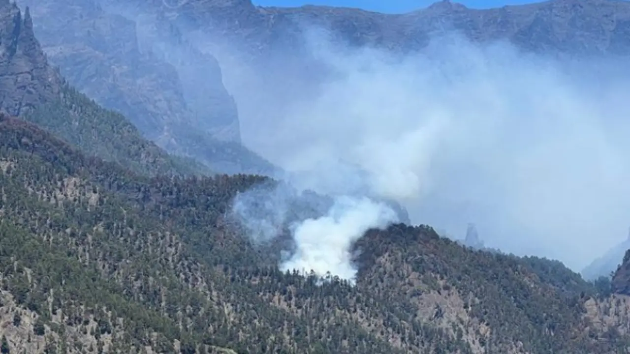 Se reactiva el incendio de La Palma. / Twitter @FClavijoBatlle.