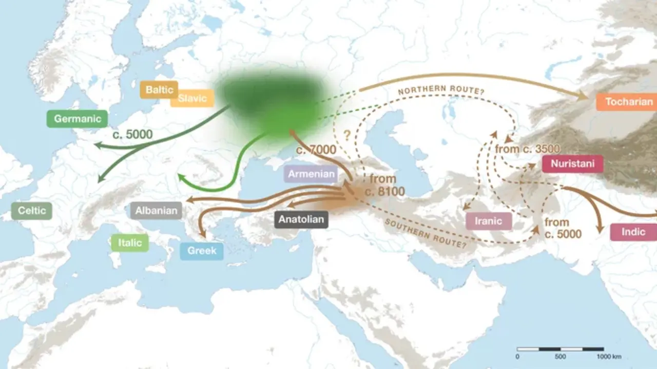 Mapa de la expansi&oacute;n de las lenguas indoeuropeas. / Paul Heggarty