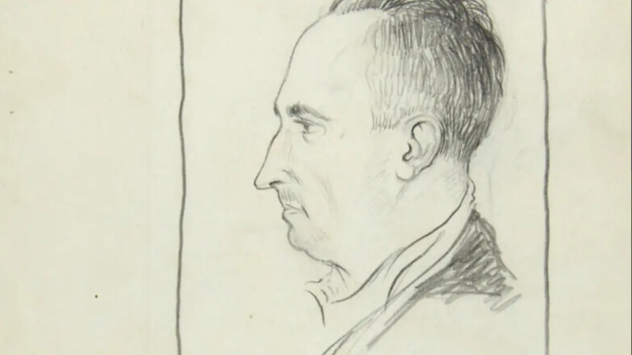 Fragmento do retrato de &Aacute;nxel Casal feito por D&iacute;az Bali&ntilde;o, en 1936.