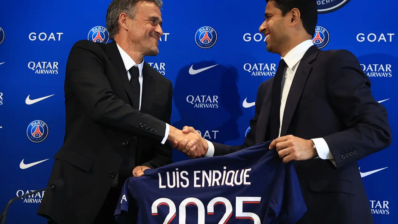 Luis Enrique y Nasser Al-Khelaifi. / @Twitter