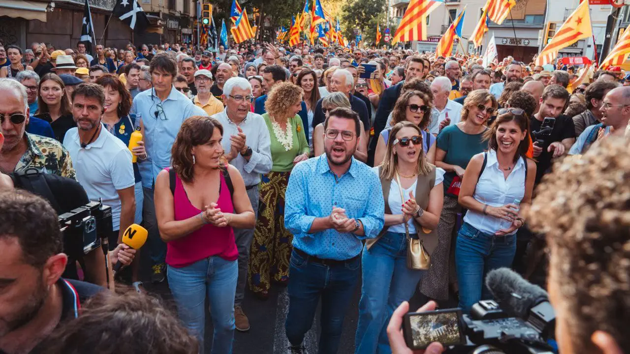 Pere Aragon&egrave;s en la manifestaci&oacute;n de la Diada de Catalu&ntilde;a. / @perearagones