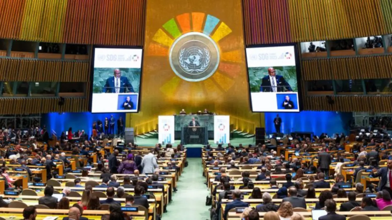 Cumbre de los SDG en el auditorio de la Asamblea General de la ONU. / ONU.