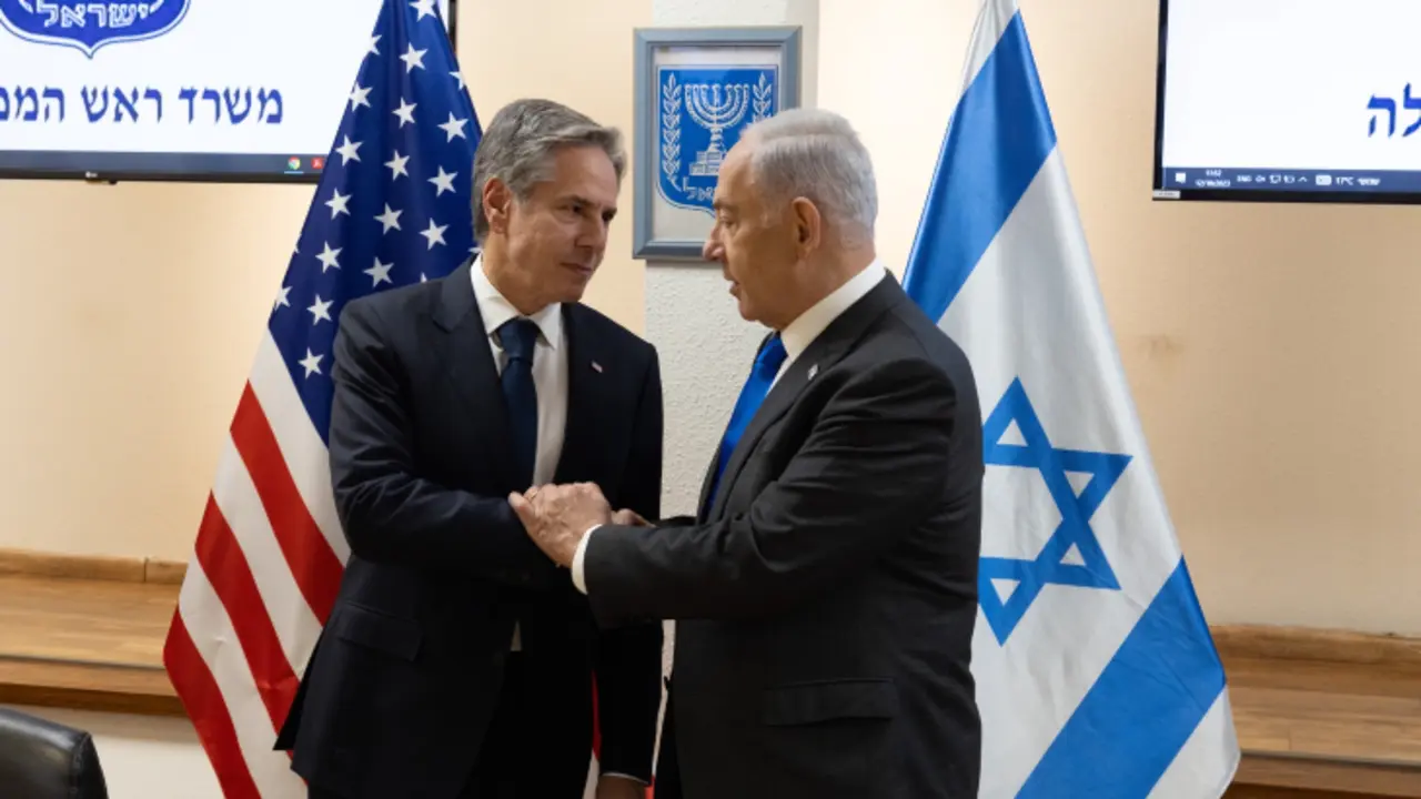 Antony Blinken, secretario de Estado de EEUU y Benjam&iacute;n Netanyahu, primer ministro de Israel. / @SecBlinken