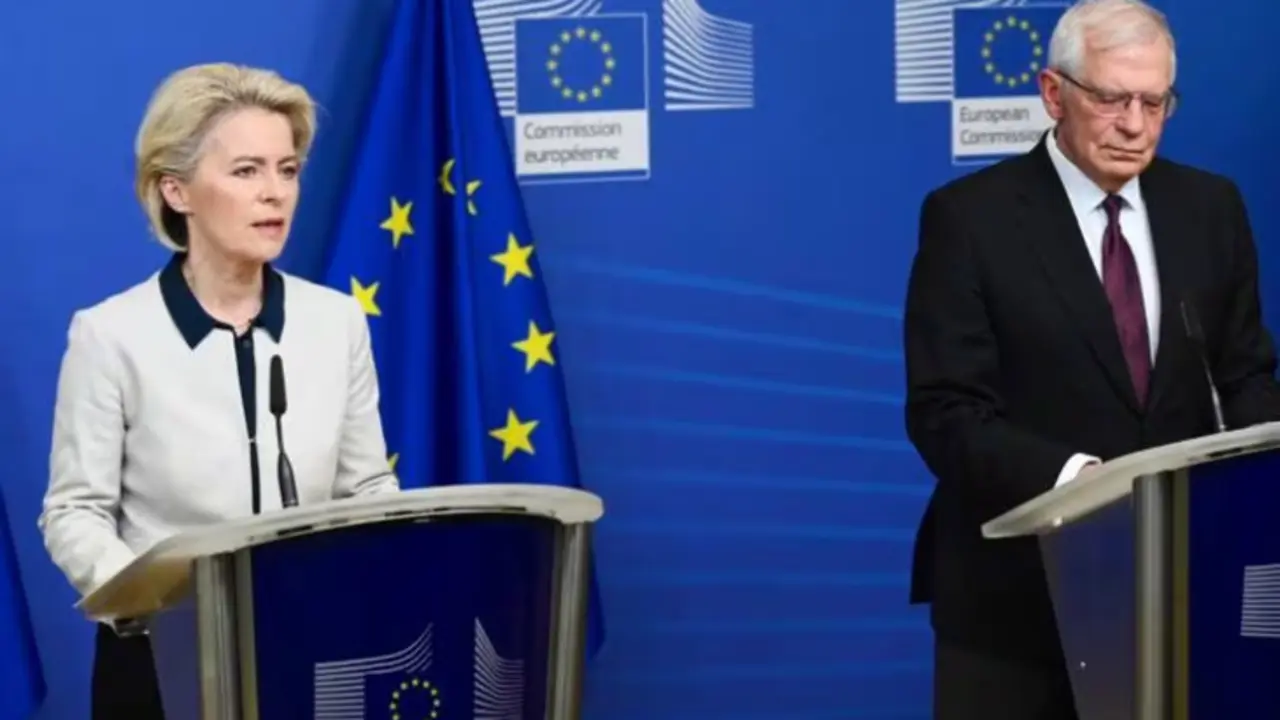 Ursula von der Leyen, presidenta de la Comisi&oacute;n Europea, y Josep Borrell,  alto representante de la Uni&oacute;n Europea para Asuntos Exteriores. / RR SS.