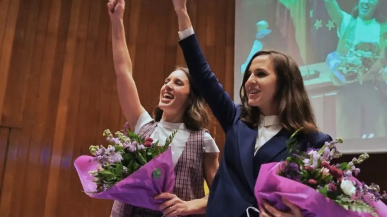 Irene Montero, exministra de Igualdad; e Ione Belarra, l&iacute;der de Unidas Podemos. / X-@Pauetevilo.